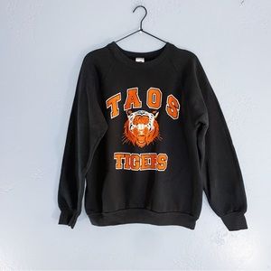 1990s Sports Team Black Tiger Crewneck Sweater Large made in USA